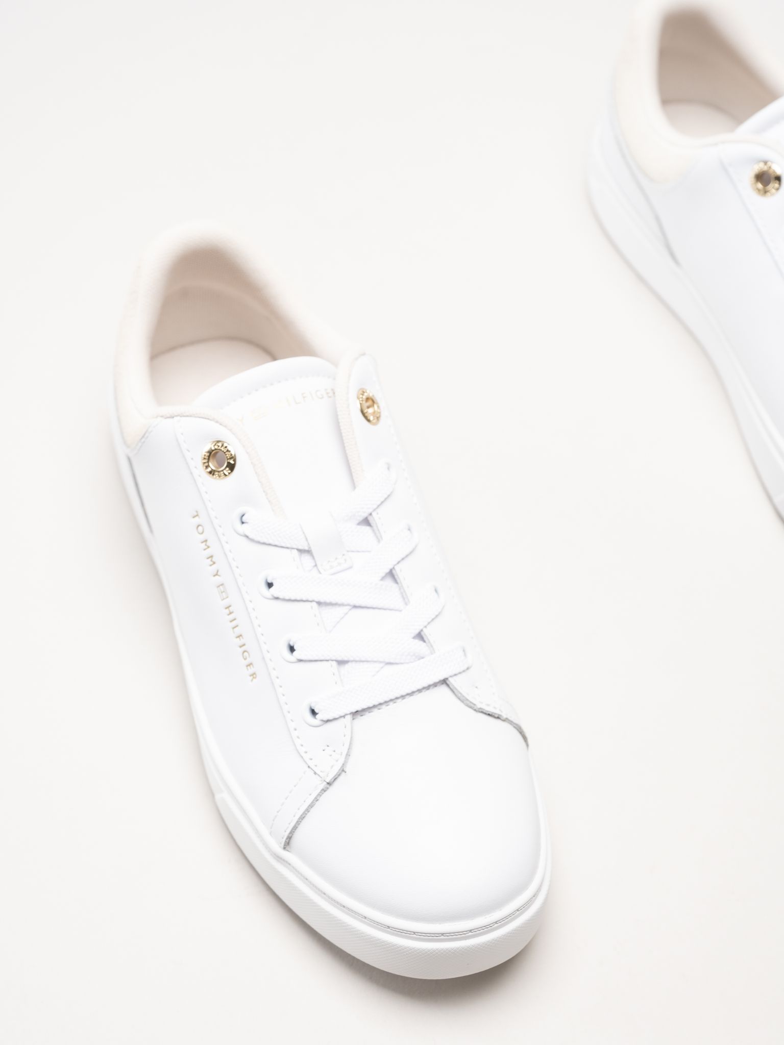 Tommy Hilfiger - Casual Cupsole Sneaker - Vita sneakers i skinn