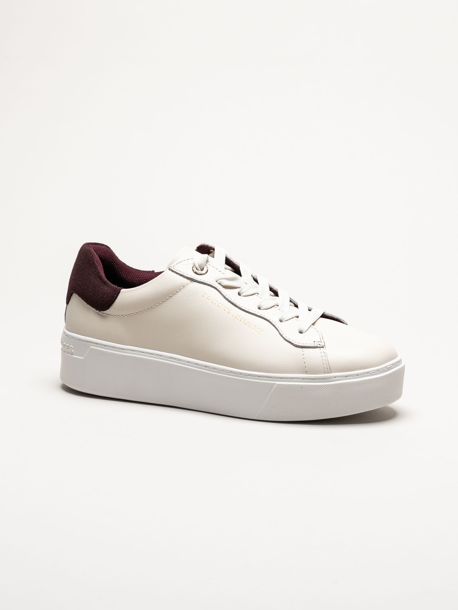 Tommy Hilfiger - Seren Platform 9C - Beige sneakers i skinn