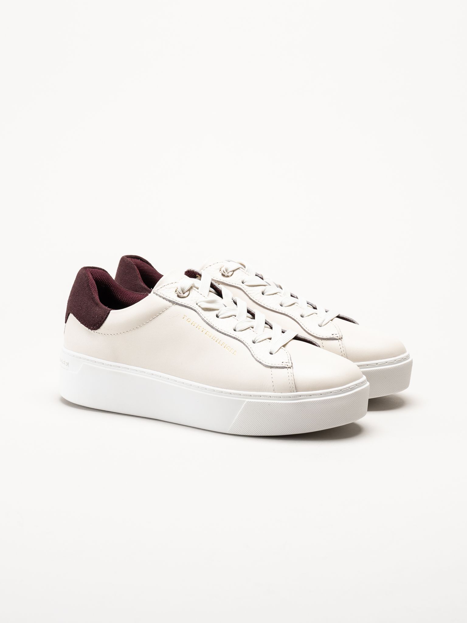 Tommy Hilfiger - Seren Platform 9C - Beige sneakers i skinn