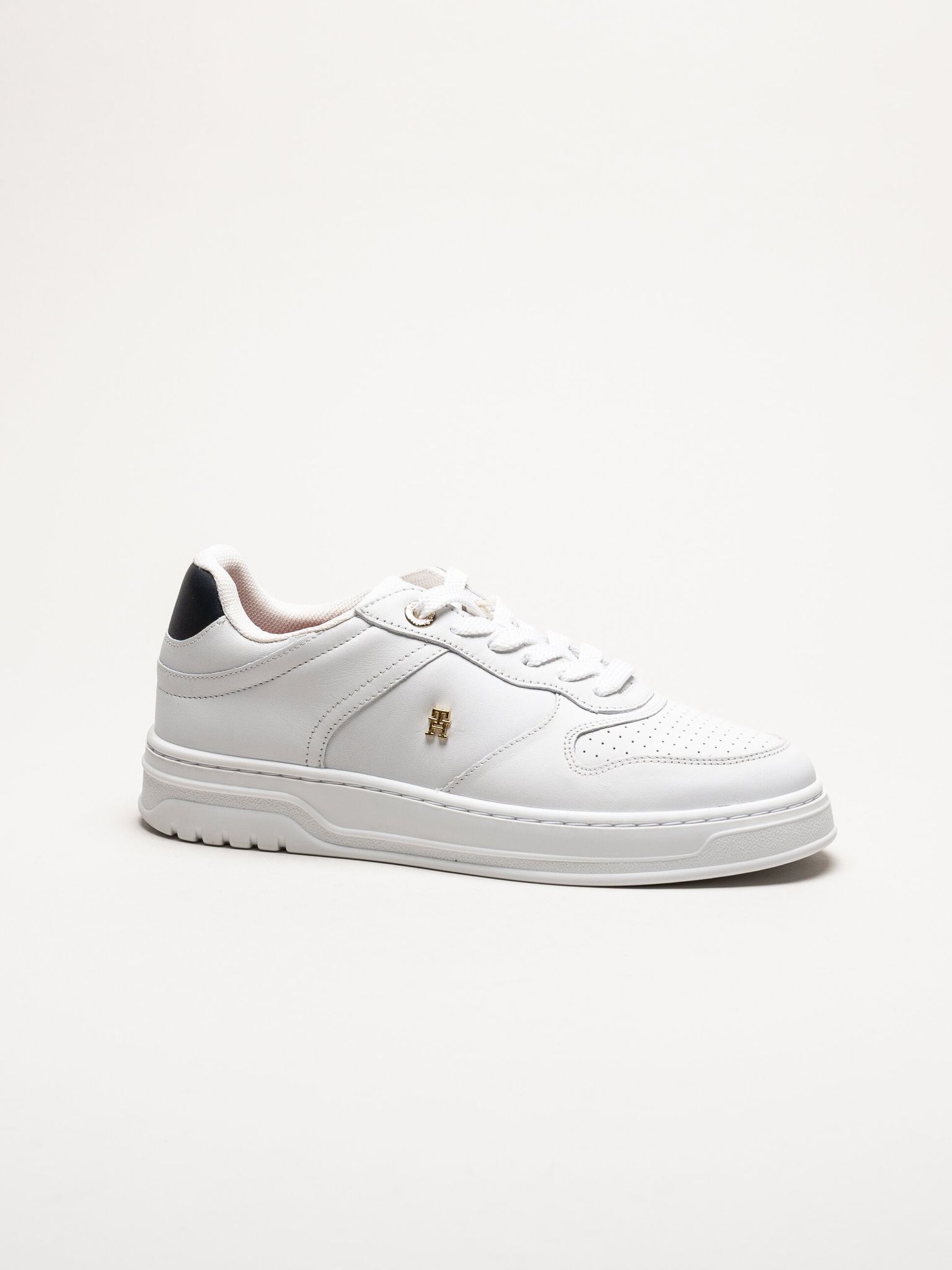 Tommy Hilfiger - TH Sporty Cupsole Corp - Vita sneakers i skinn
