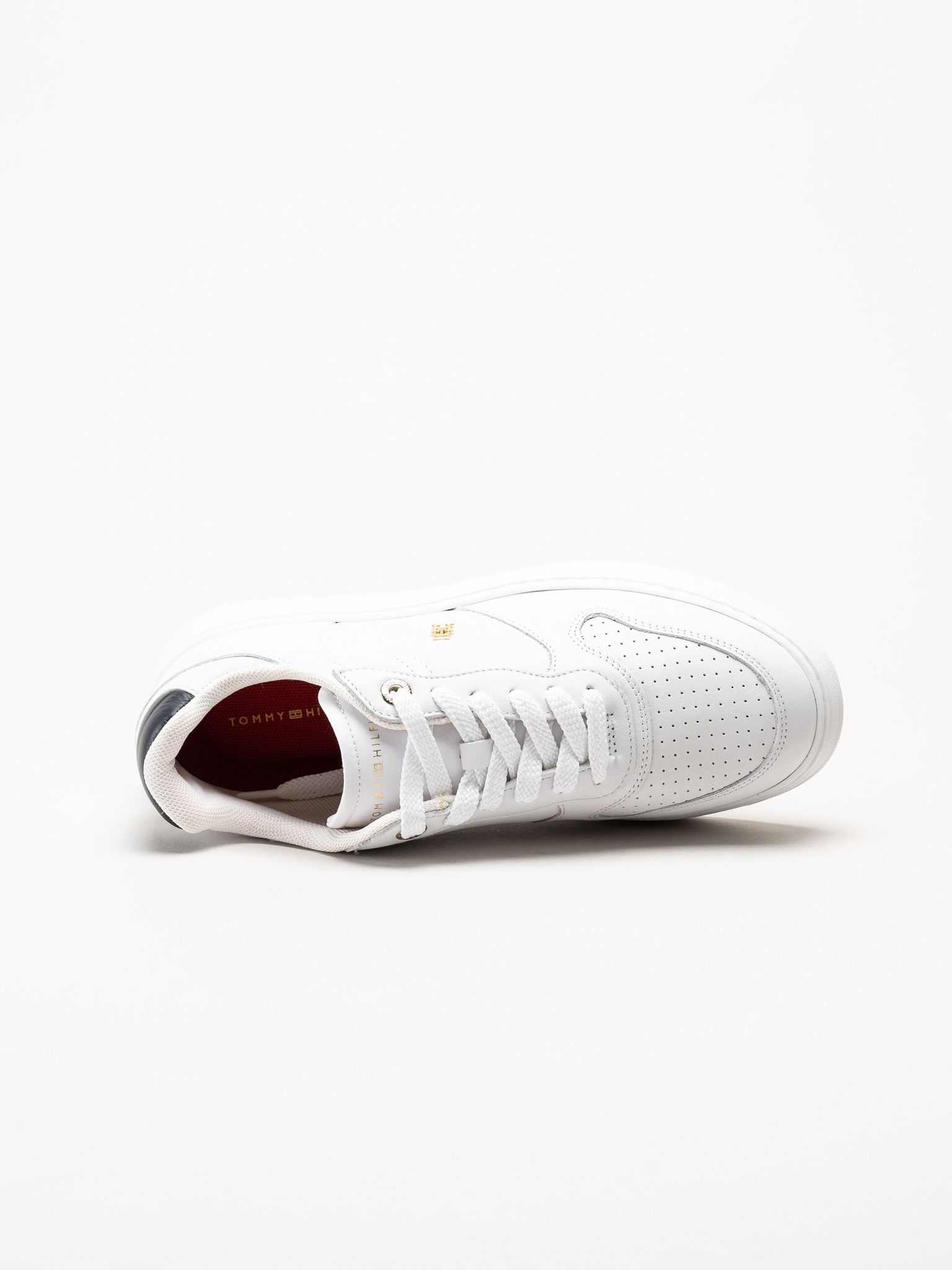 Tommy Hilfiger - TH Sporty Cupsole Corp - Vita sneakers i skinn