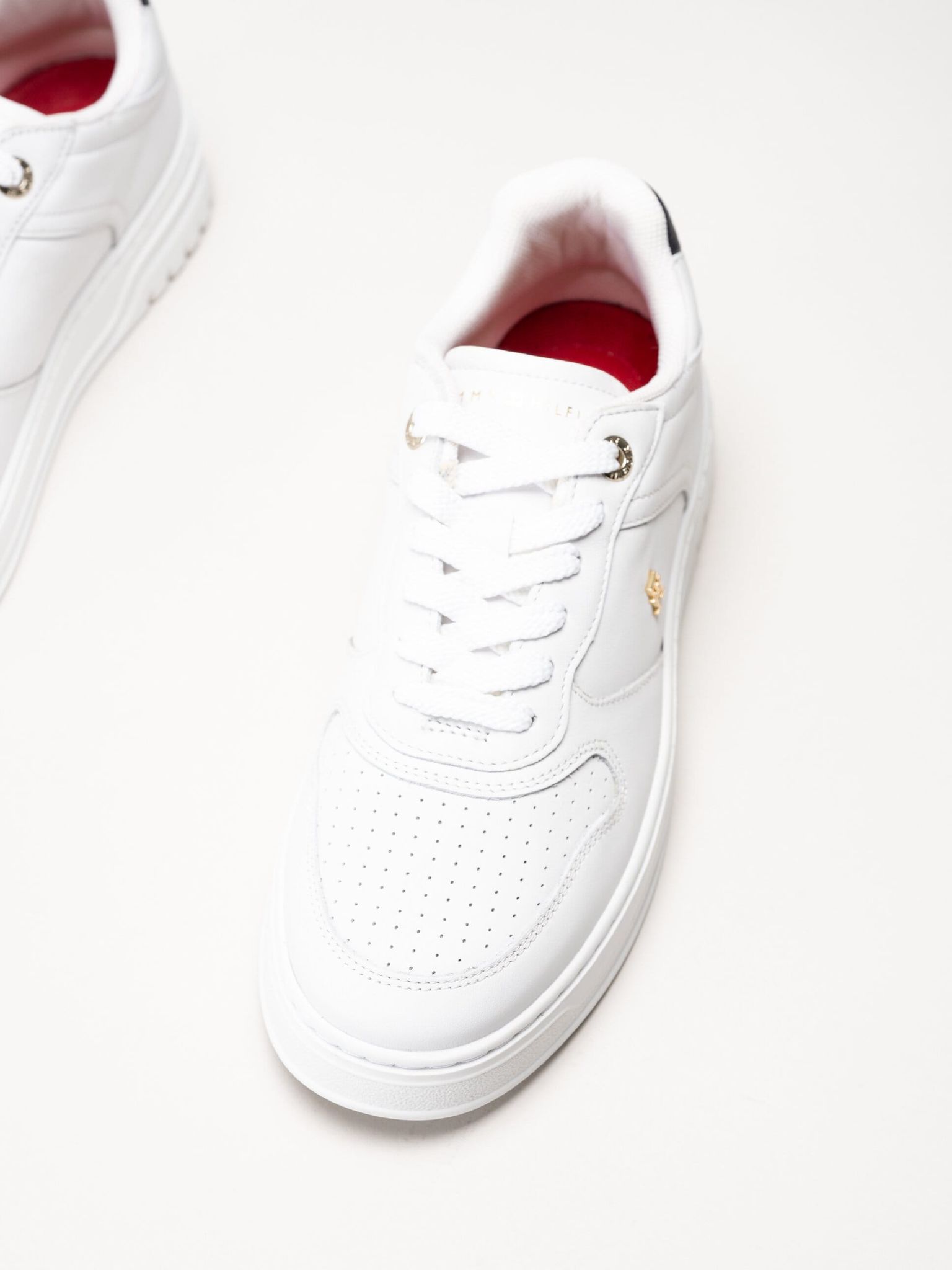 Tommy Hilfiger - TH Sporty Cupsole Corp - Vita sneakers i skinn