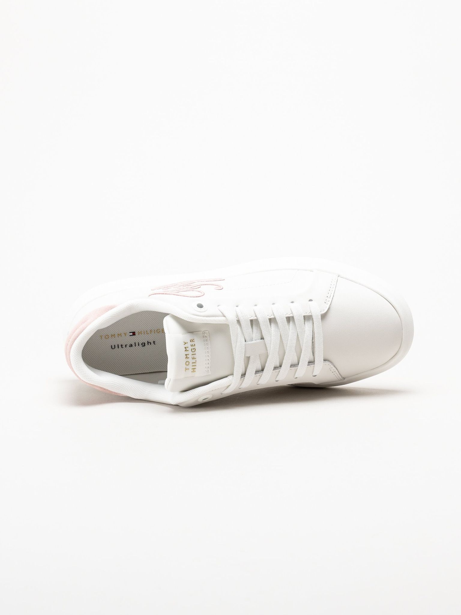 Tommy Hilfiger - Icon Court Script - Vita sneakers i skinn