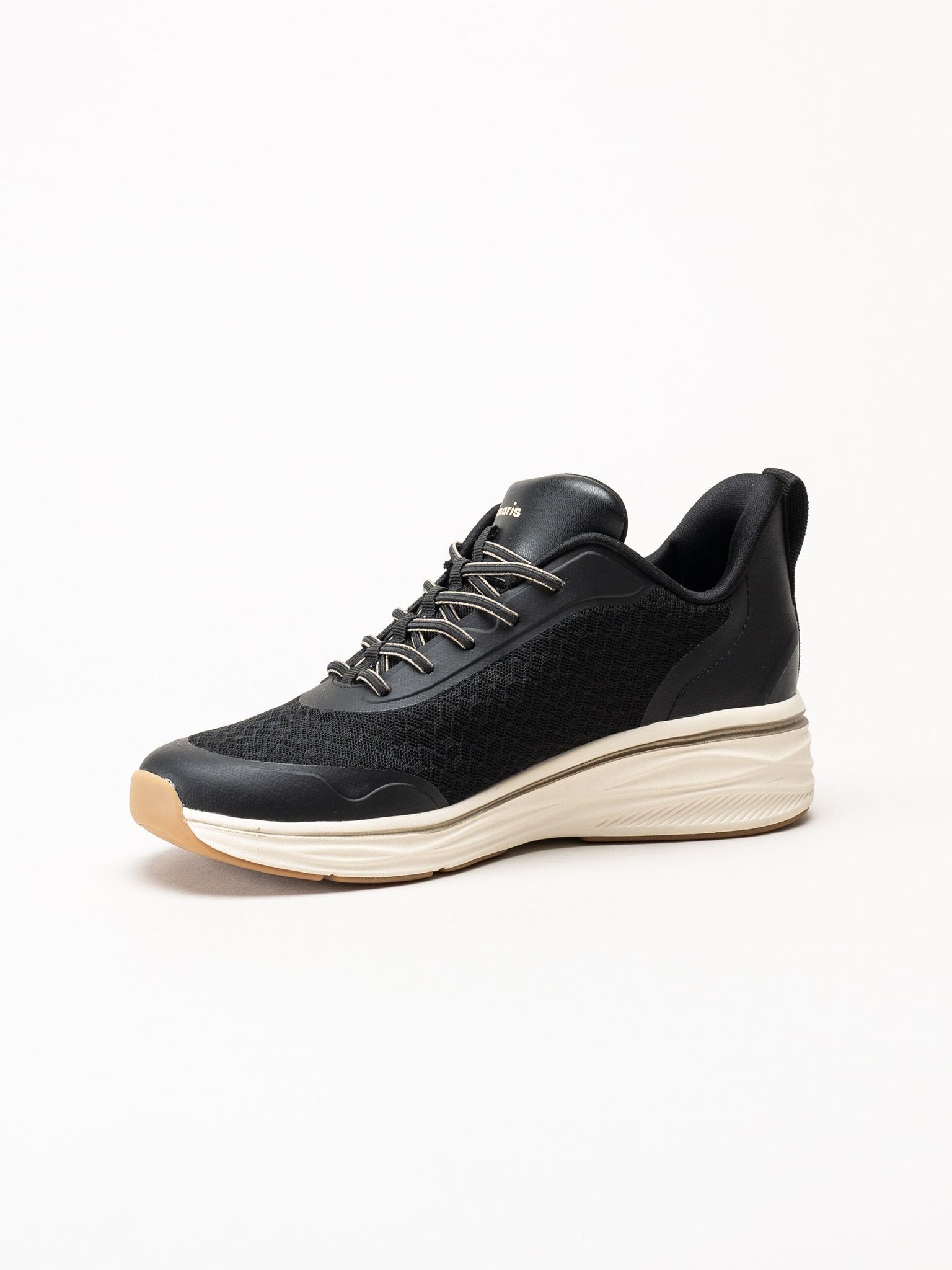 Tamaris - Svarta sneakers med kilklack