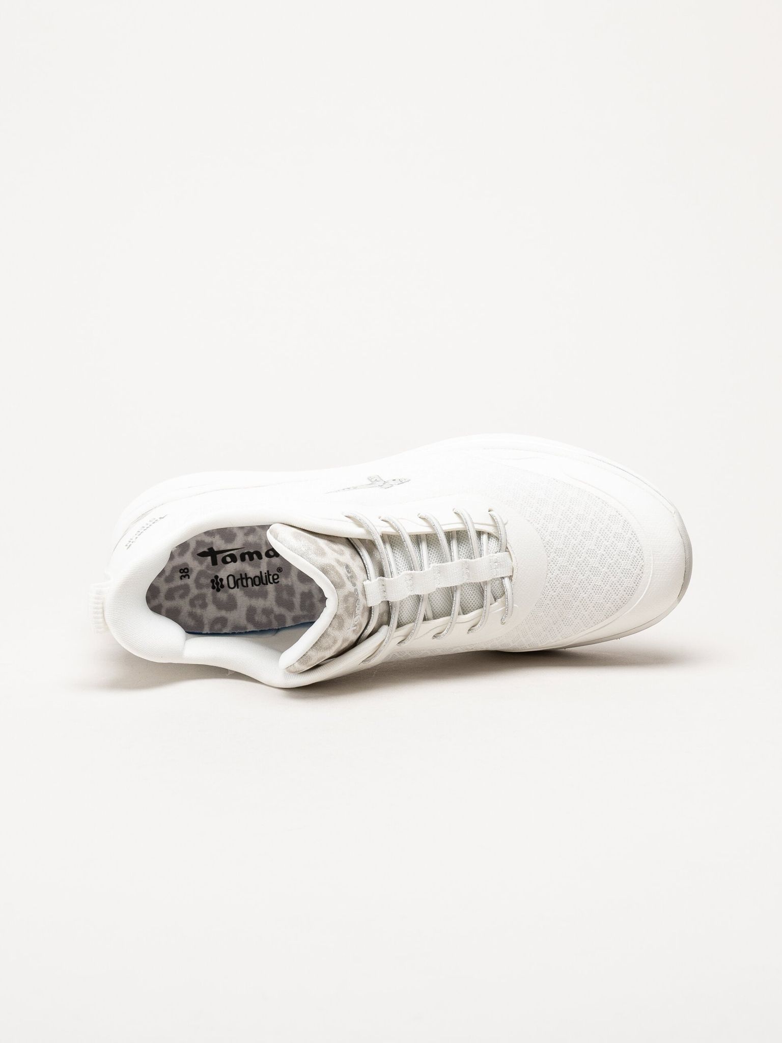 Tamaris - Vita sneakers med kilklack