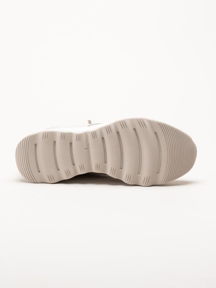 Tamaris - Beige sportiga sneakers i textil