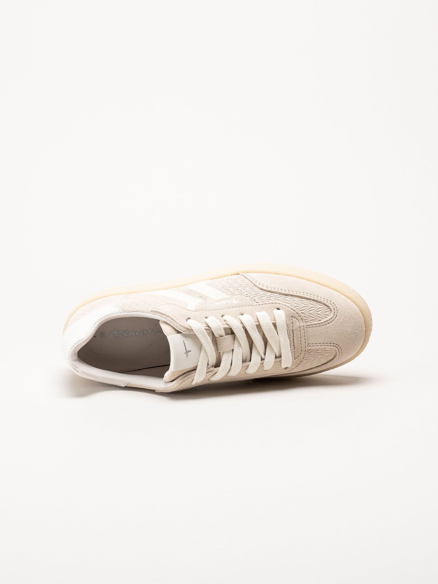 Tamaris - Beige sneakers i nubuck
