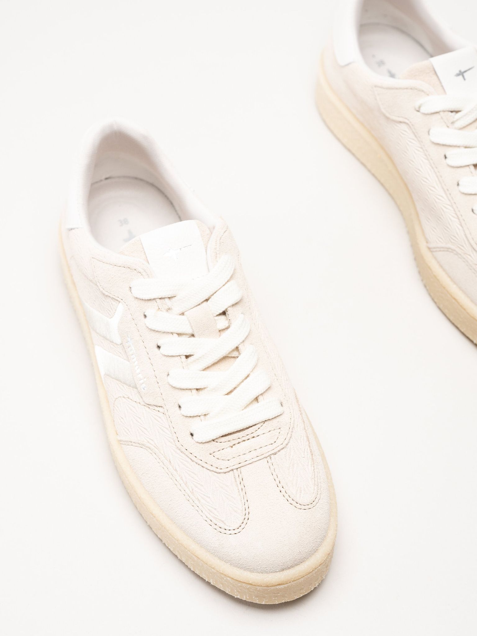 Tamaris - Beige sneakers i nubuck