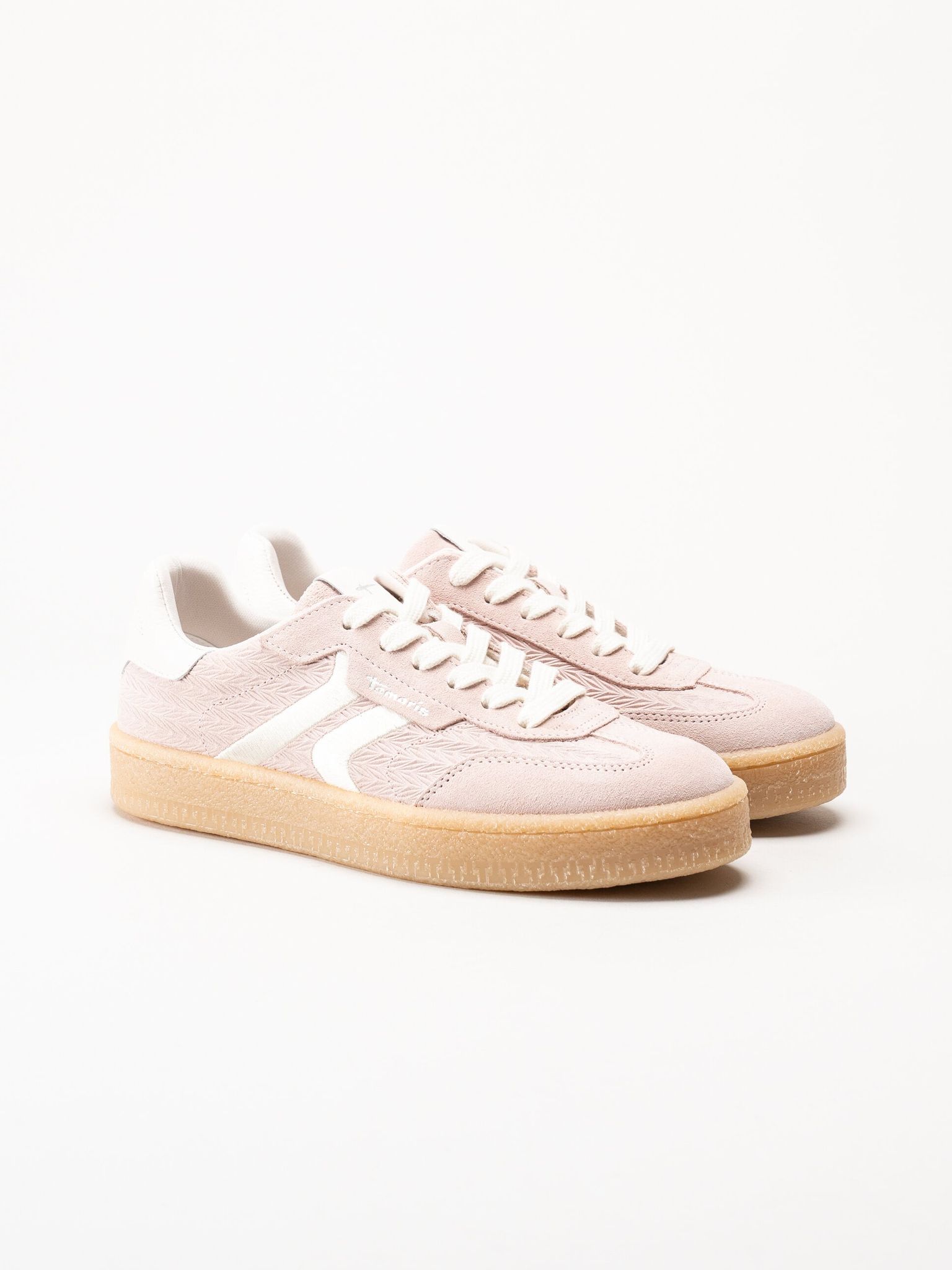 Tamaris - Ljusrosa sneakers i nubuck