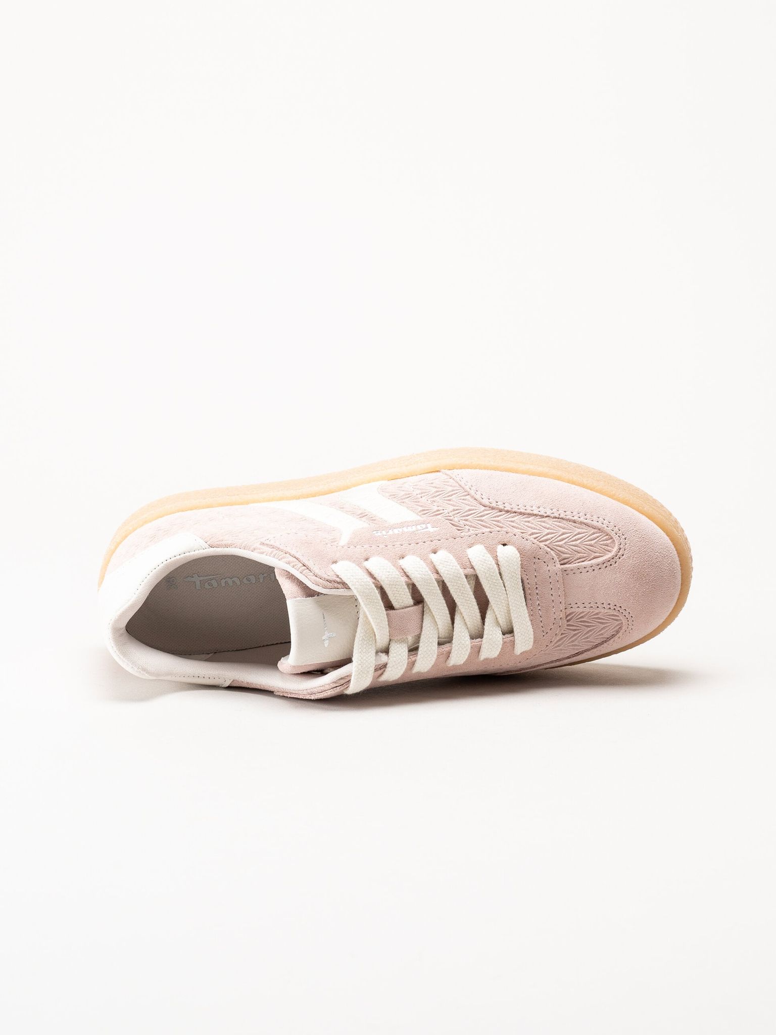 Tamaris - Ljusrosa sneakers i nubuck