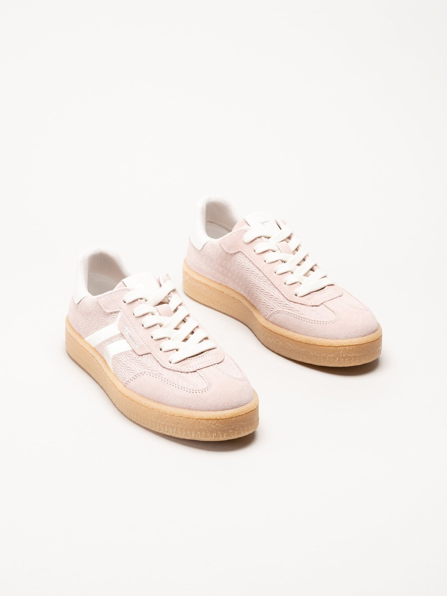 Tamaris - Ljusrosa sneakers i nubuck