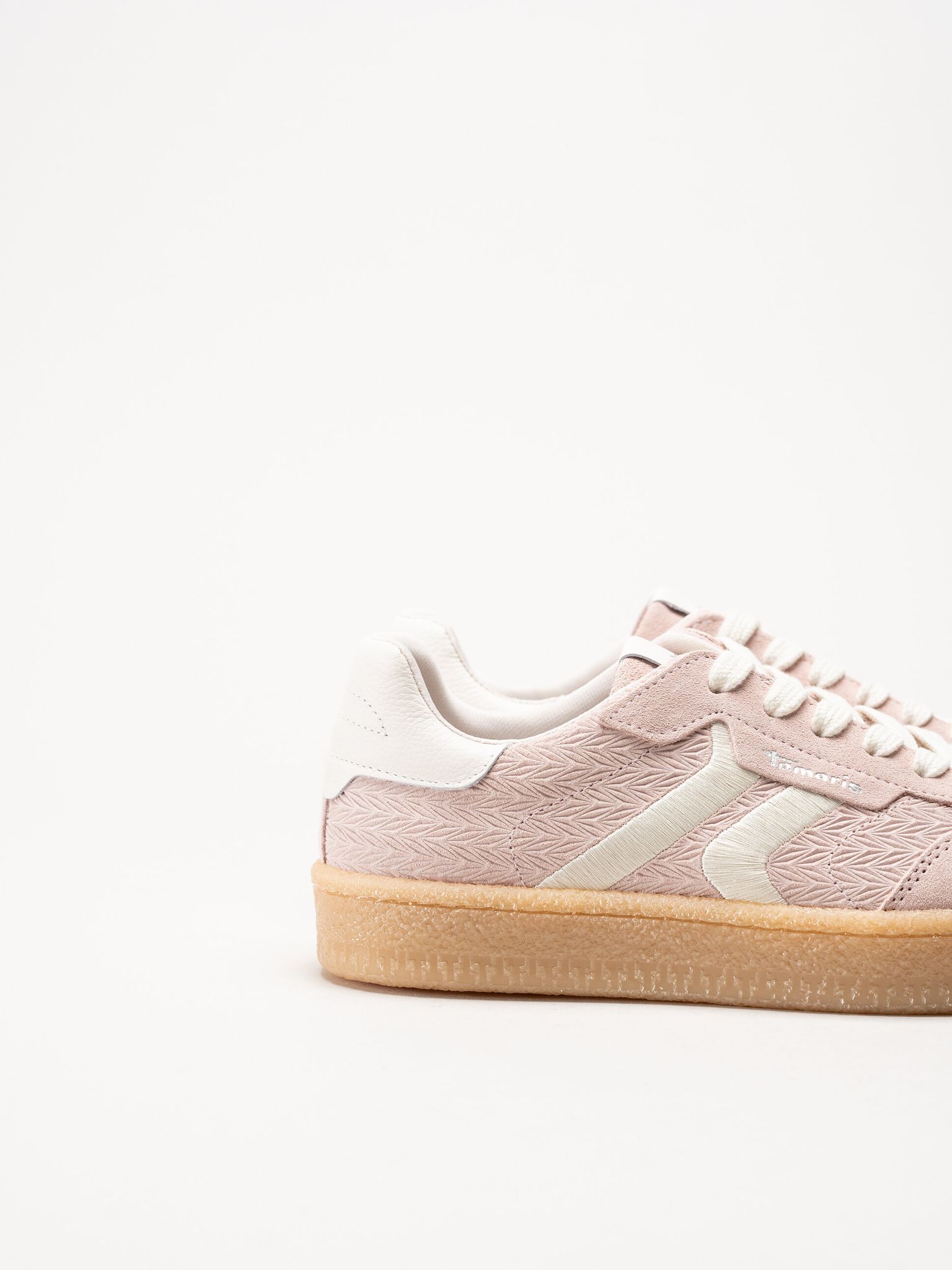 Tamaris - Ljusrosa sneakers i nubuck