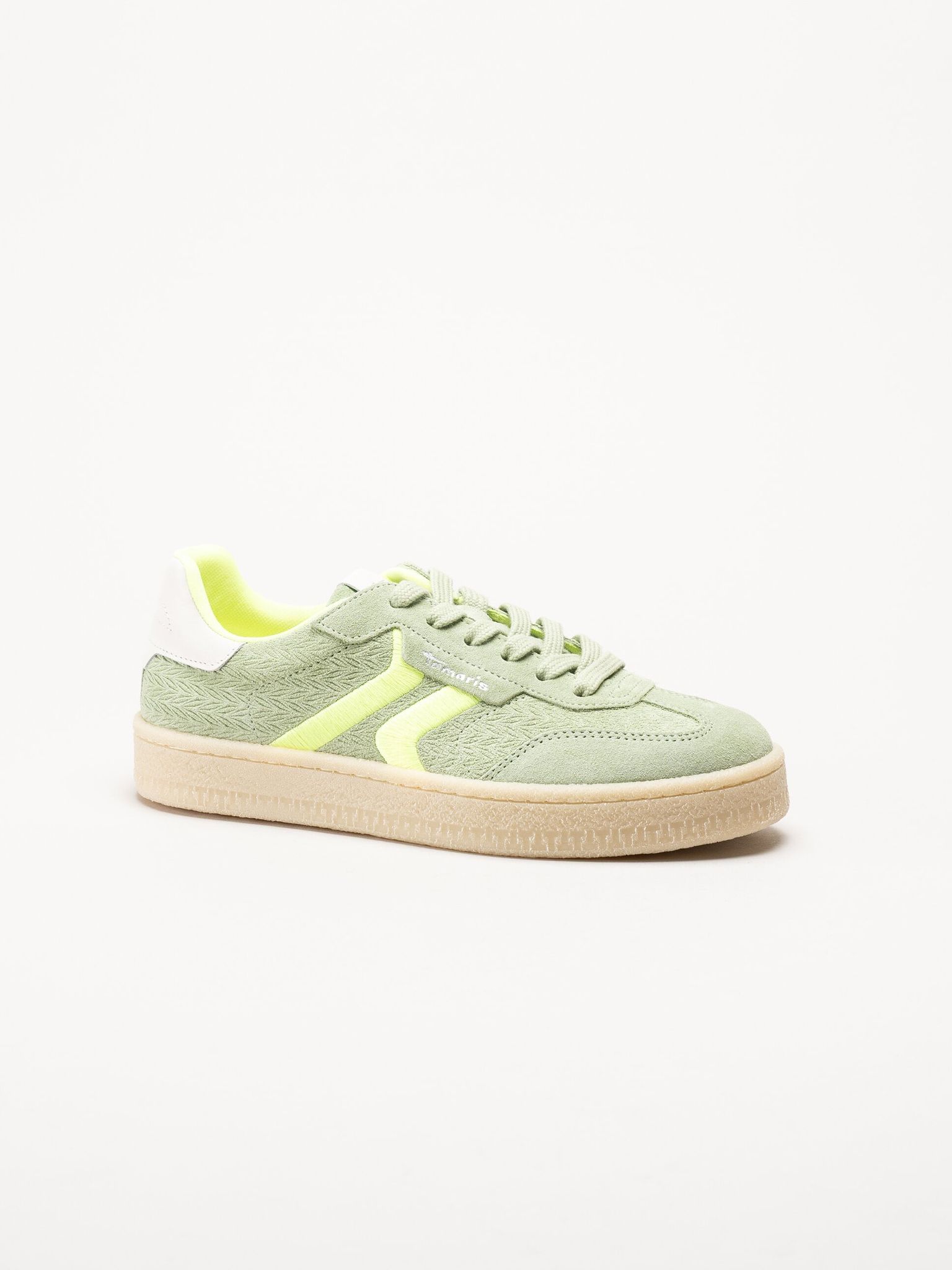 Tamaris - Gröna sneakers i nubuck