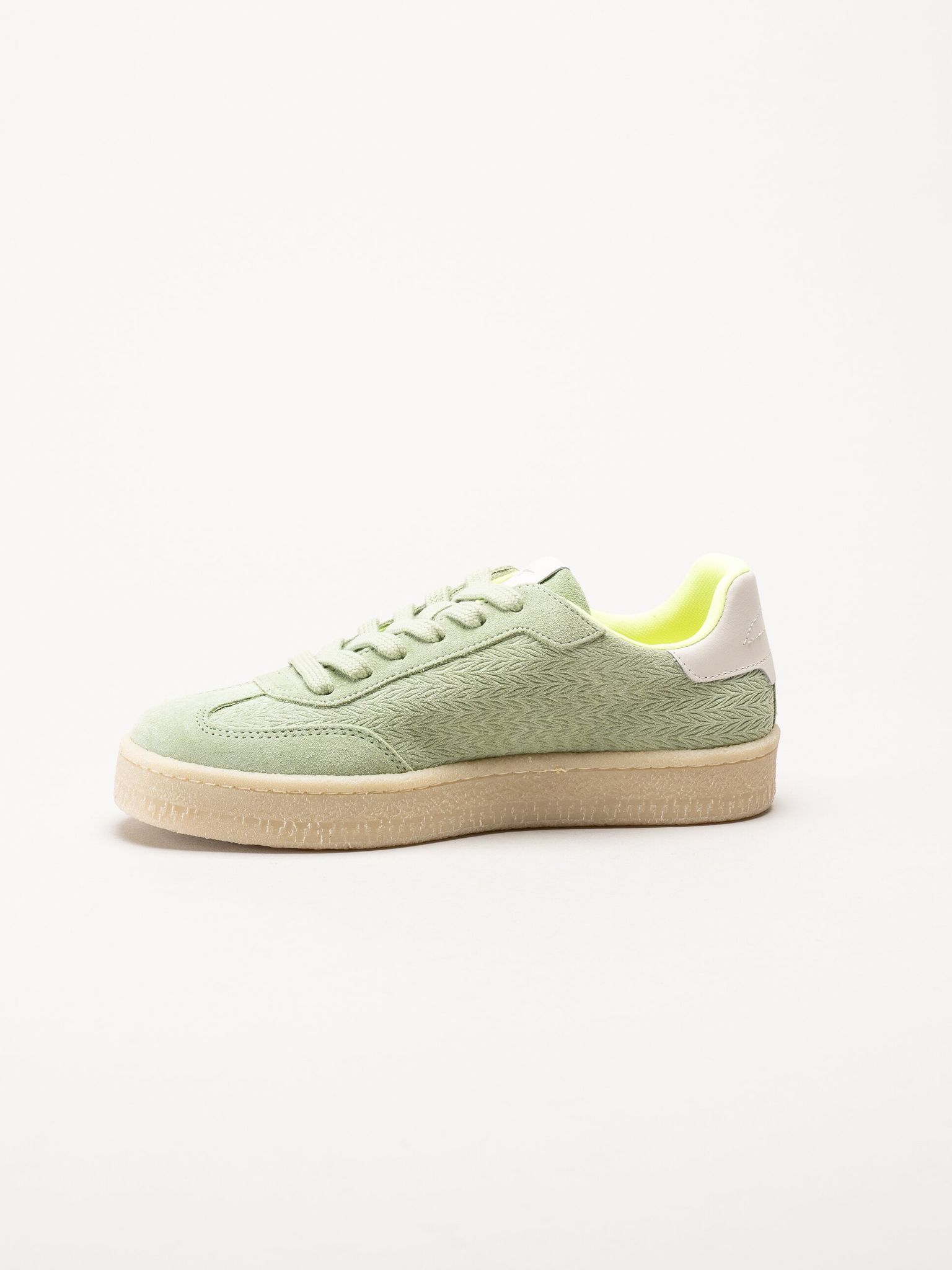 Tamaris - Gröna sneakers i nubuck