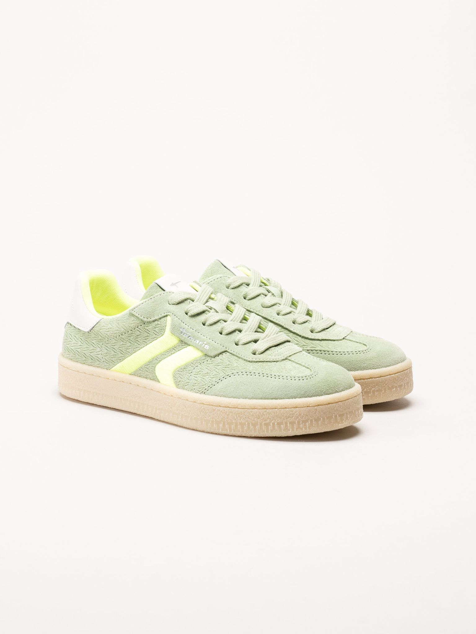 Tamaris - Gröna sneakers i nubuck