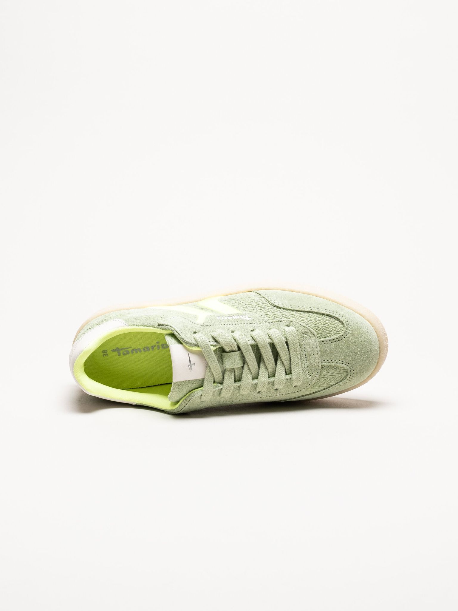 Tamaris - Gröna sneakers i nubuck