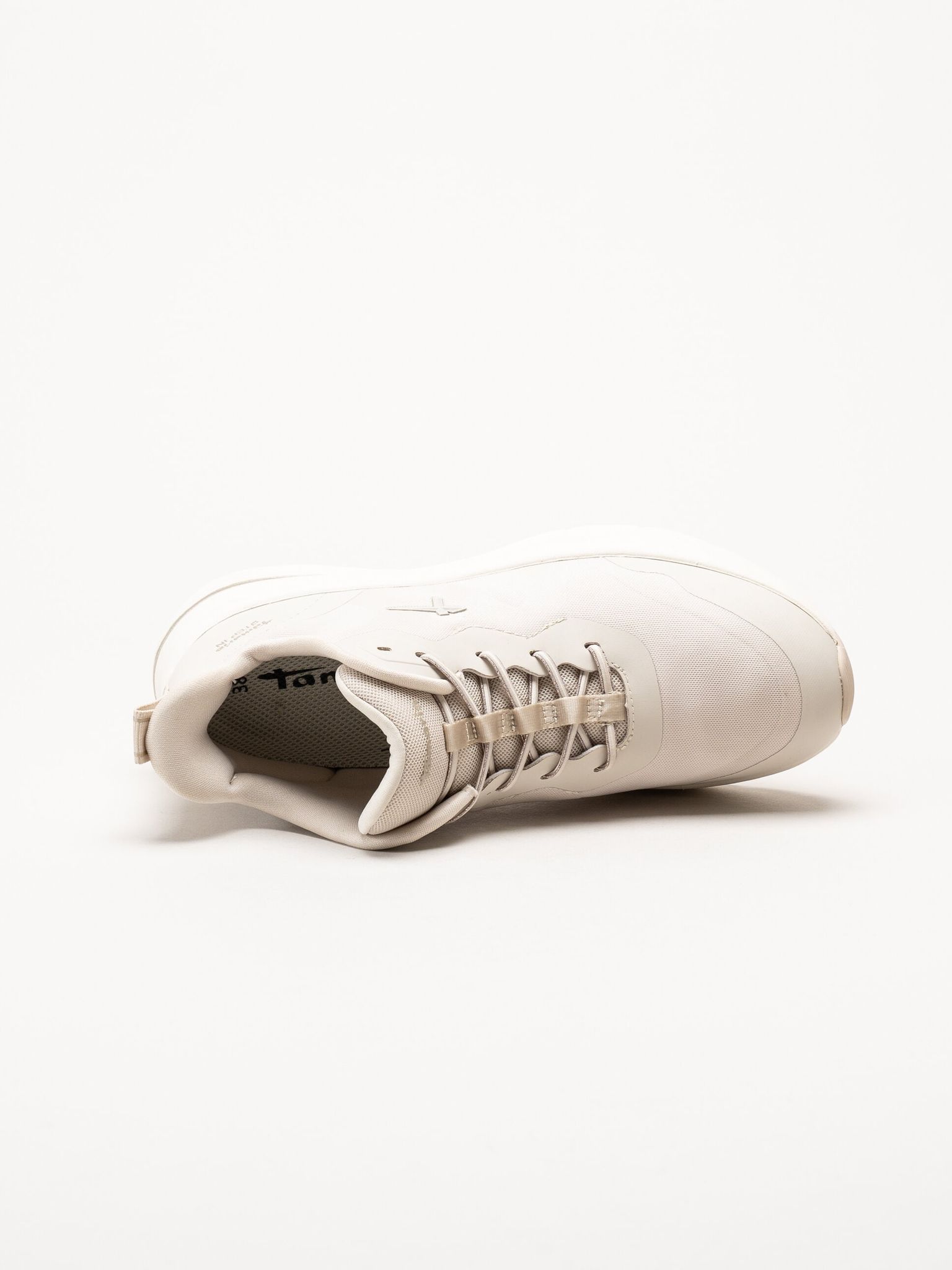 Tamaris - Beige sneakers i textil