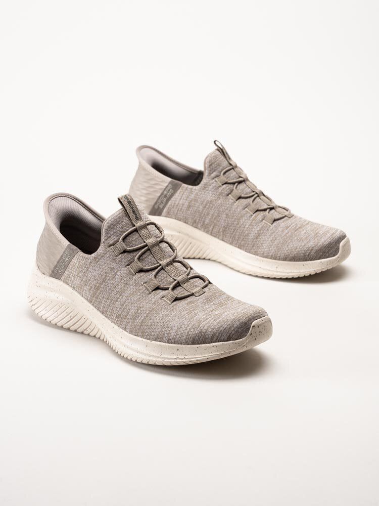 Skechers - Mens D´Lux Walker 2.0 - Beige slip-ins sneakers i textil