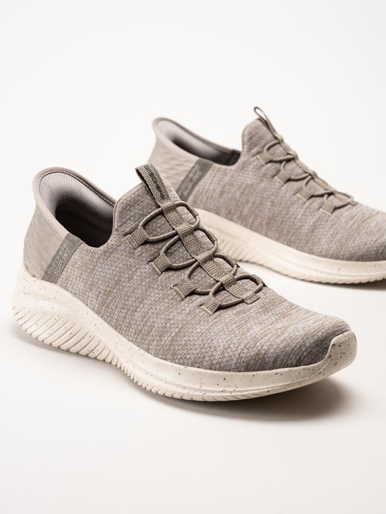 Skechers - Mens D´Lux Walker 2.0 - Beige slip-ins sneakers i textil
