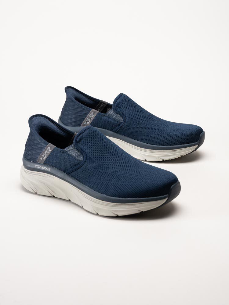 Skechers - Mens Dlux Walker Slip-Ins - Mörkblå slip-ins sneakers i textil