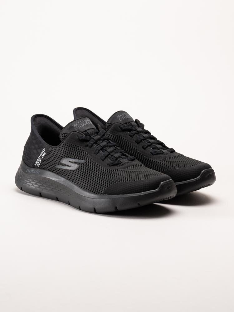 Skechers - Mens Go Walk Flex - Hands Up - Svarta slip-ins sneakers i textil