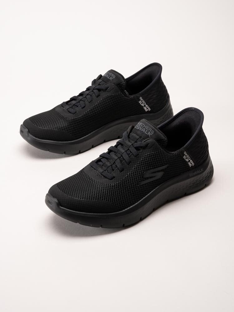 Skechers - Mens Go Walk Flex - Hands Up - Svarta slip-ins sneakers i textil
