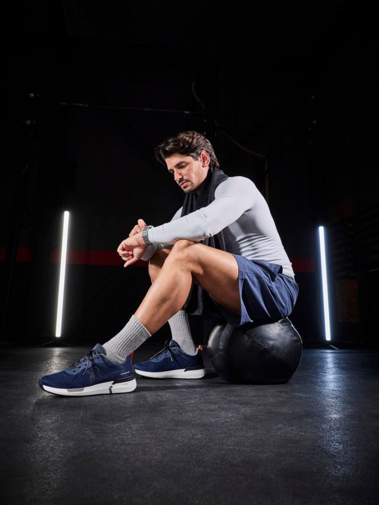 Rieker - Marinblå sneakers i mesh