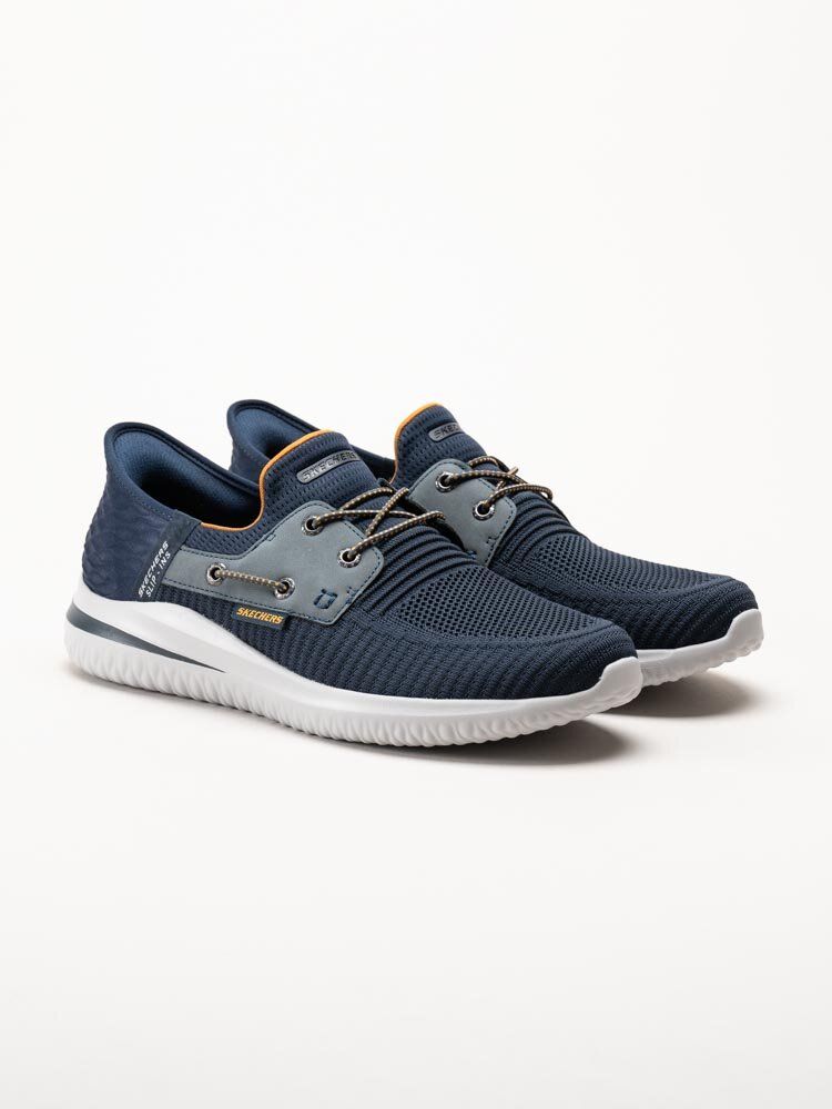 Skechers - Delson 3.0 - Roth - Blå slip-ins sneakers i mesh