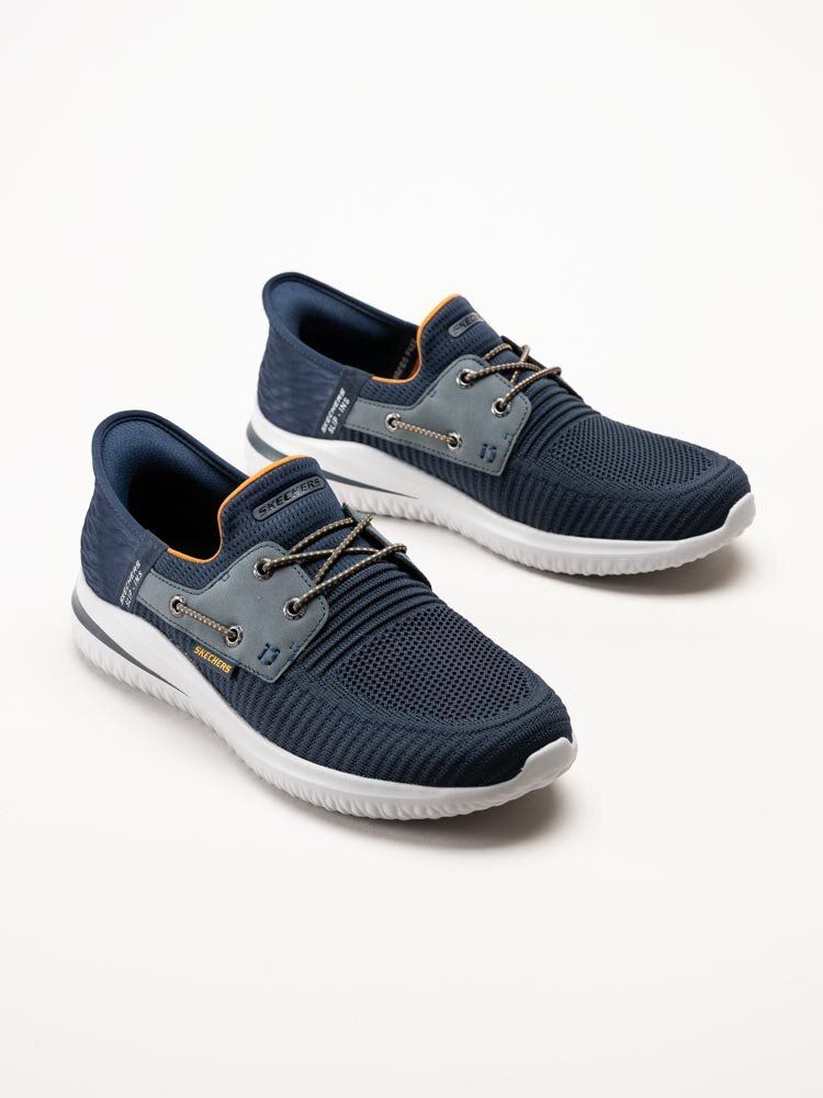 Skechers - Delson 3.0 - Roth - Blå slip-ins sneakers i mesh
