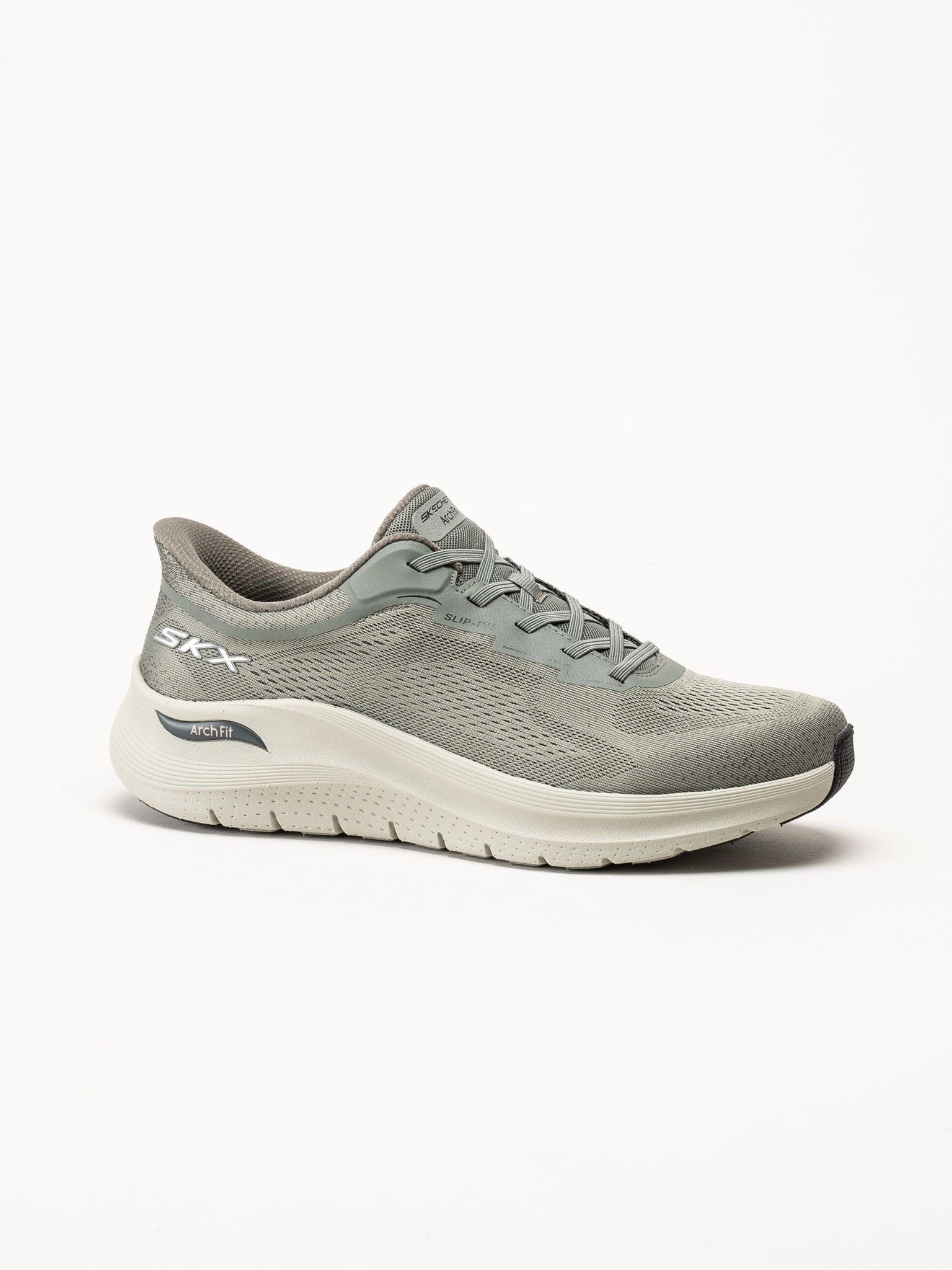 Skechers - Arch Fit 2.0 - Olivgröna slip-ins sneakers i mesh
