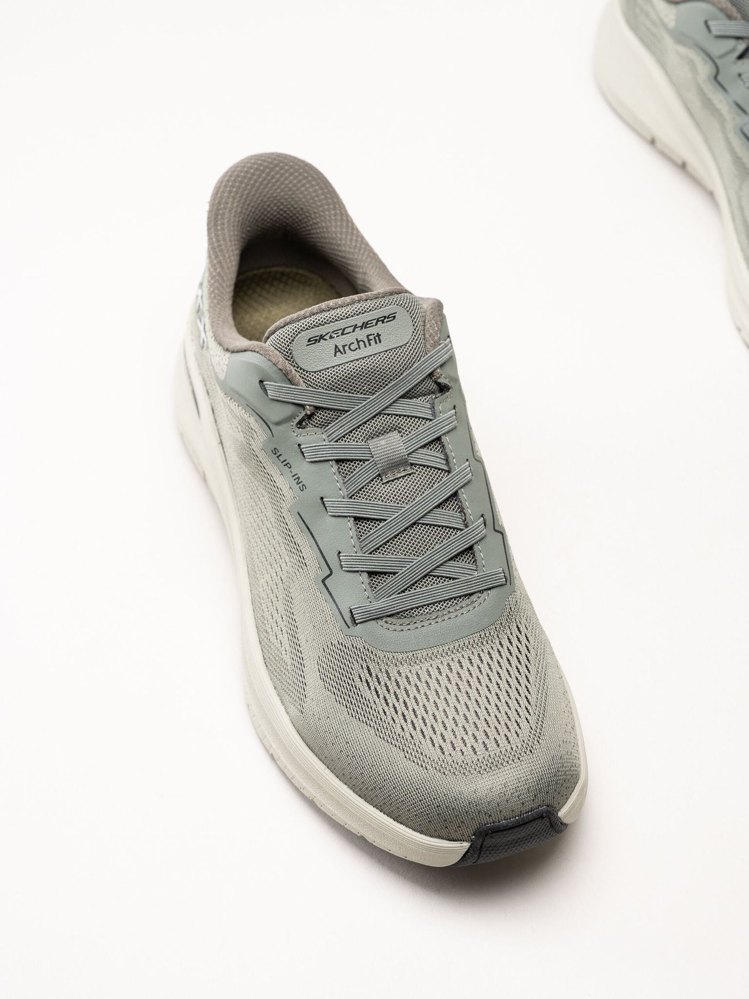 Skechers - Arch Fit 2.0 - Olivgröna slip-ins sneakers i mesh