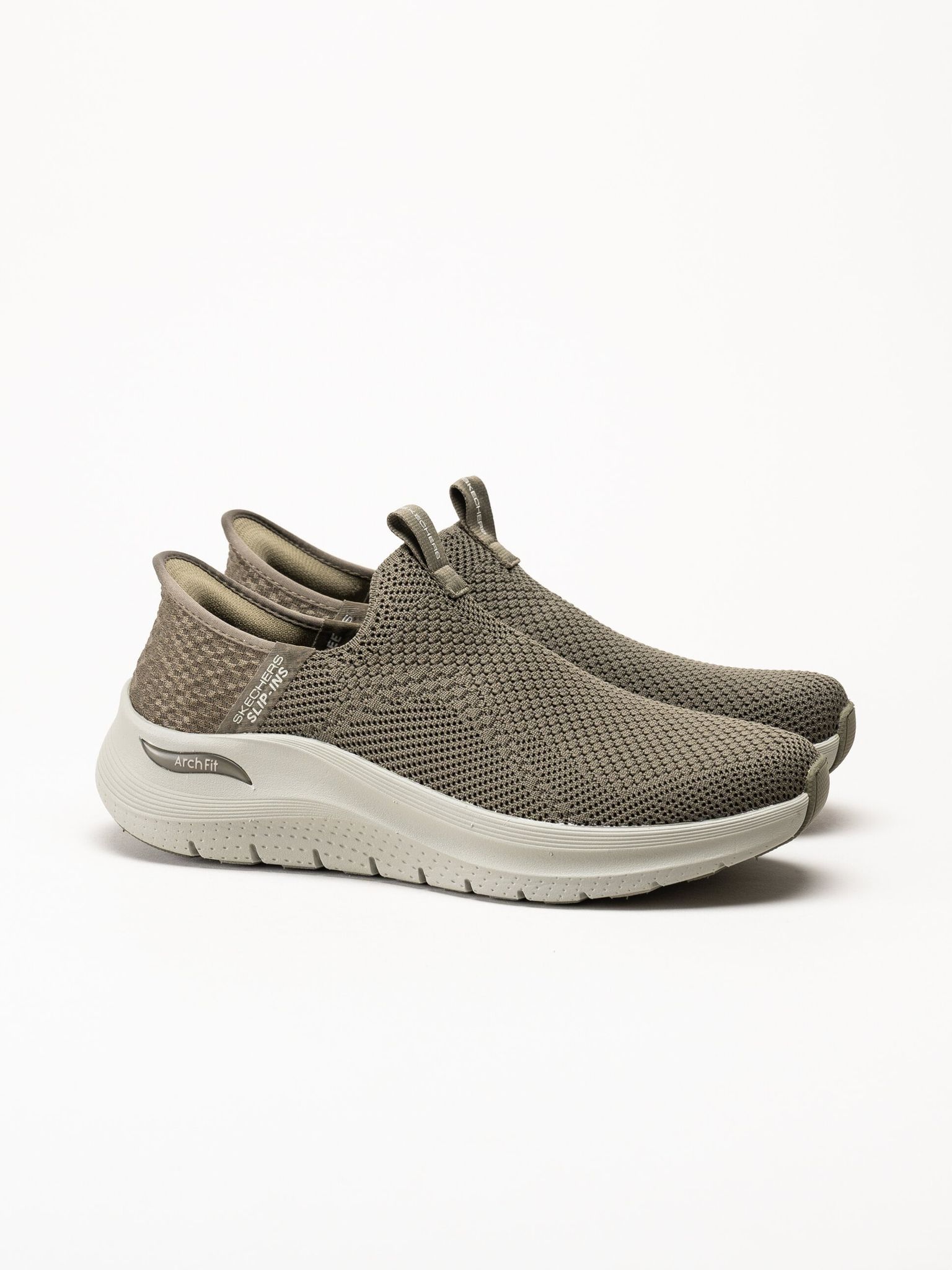 Skechers - Arch Fit 2.0 Crayn - Gröna slip-ins sneakers i mesh