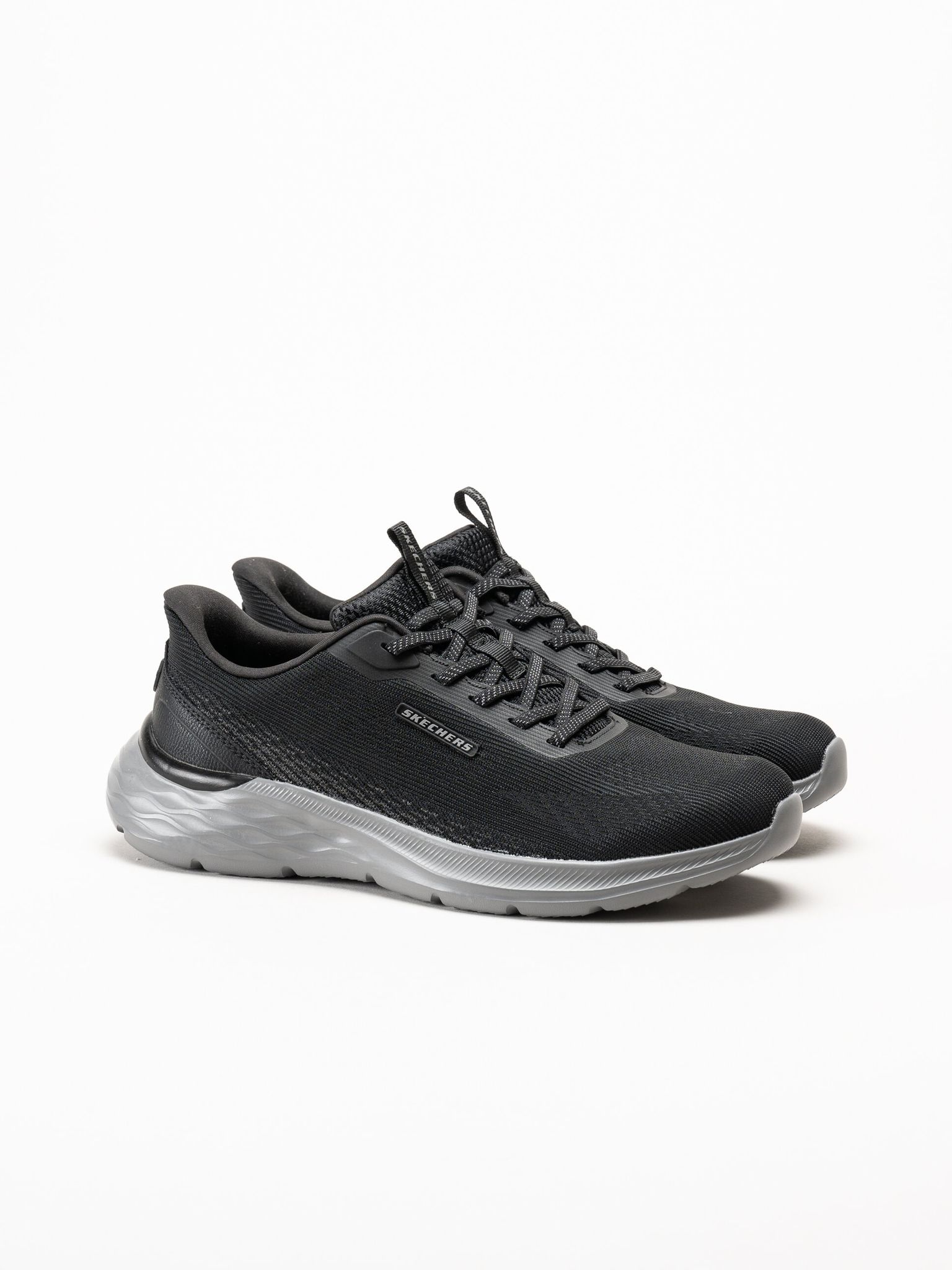 Skechers - Slip-Ins Garner - Svarta slip-ins sneakers i mesh