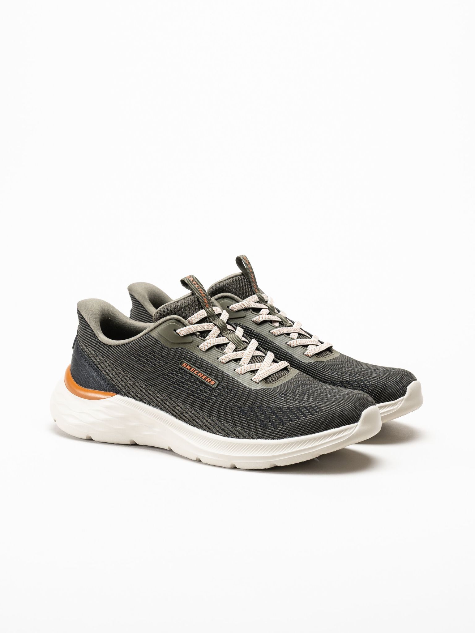 Skechers - Slip-Ins Garner - Mörkgröna slip-Ins sneakers i mesh
