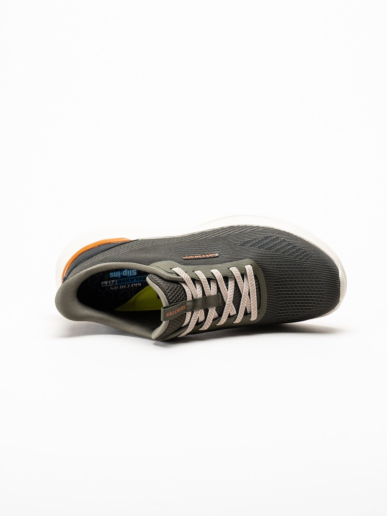 Skechers - Slip-Ins Garner - Mörkgröna slip-Ins sneakers i mesh