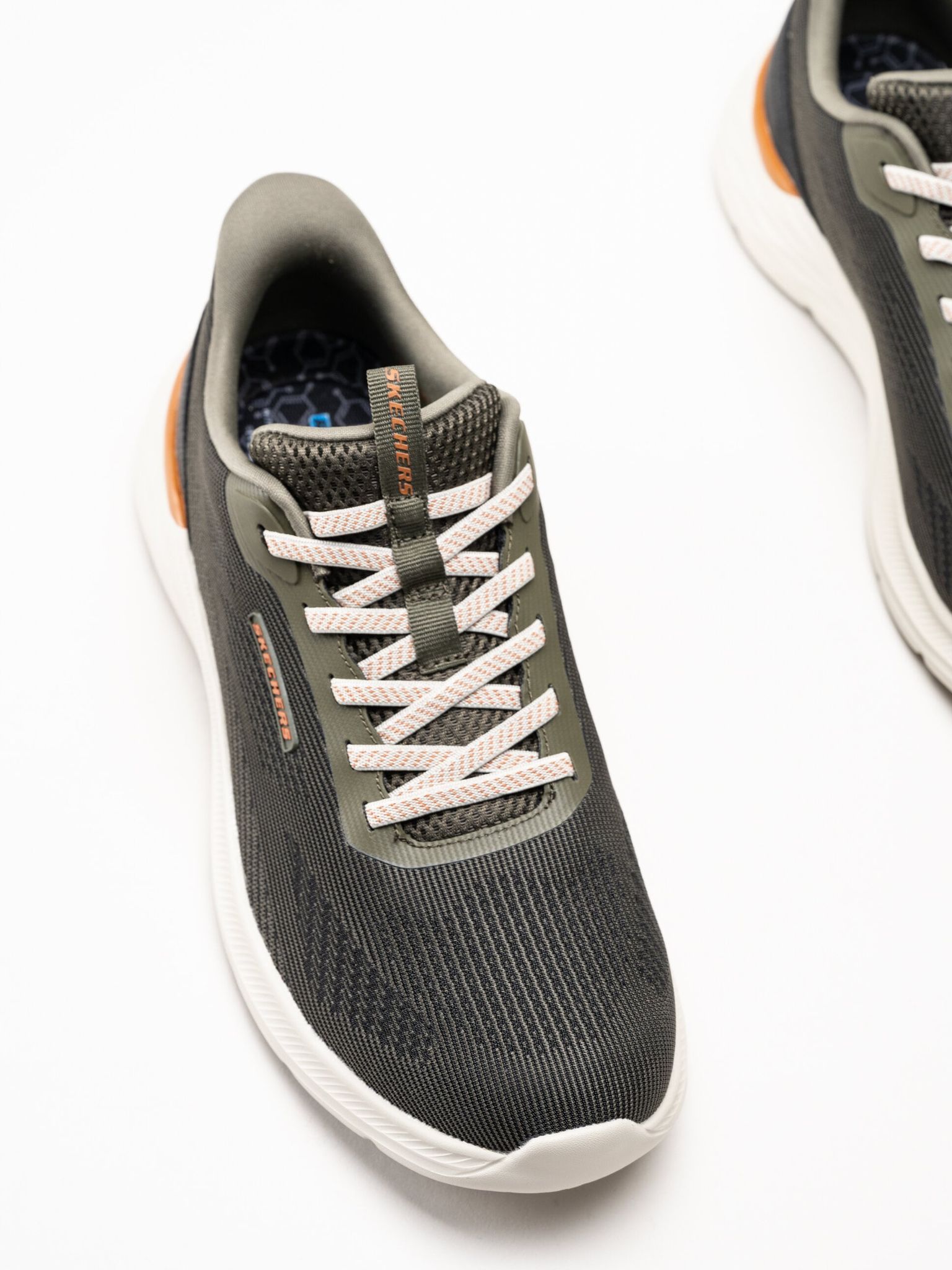 Skechers - Slip-Ins Garner - Mörkgröna slip-Ins sneakers i mesh