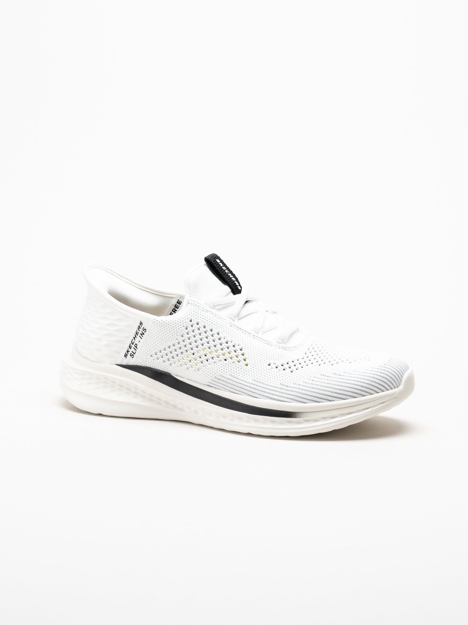 Skechers - Relaxed Fit - Vita slip-ins sneakers i stickad textil