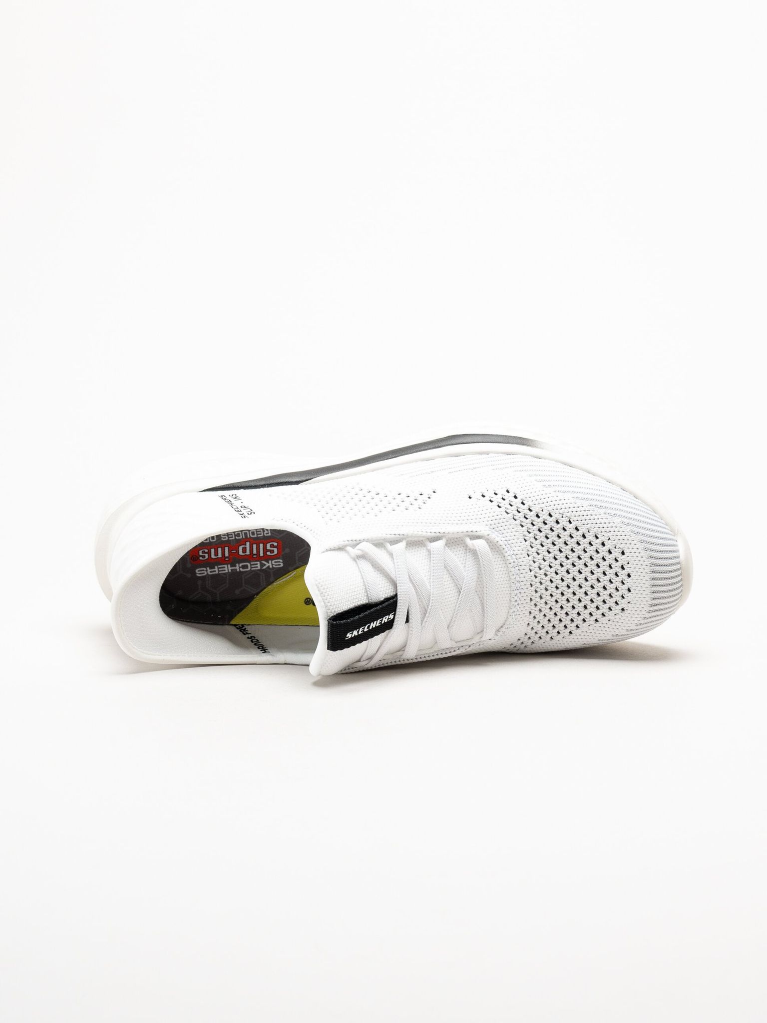 Skechers - Relaxed Fit - Vita slip-ins sneakers i stickad textil