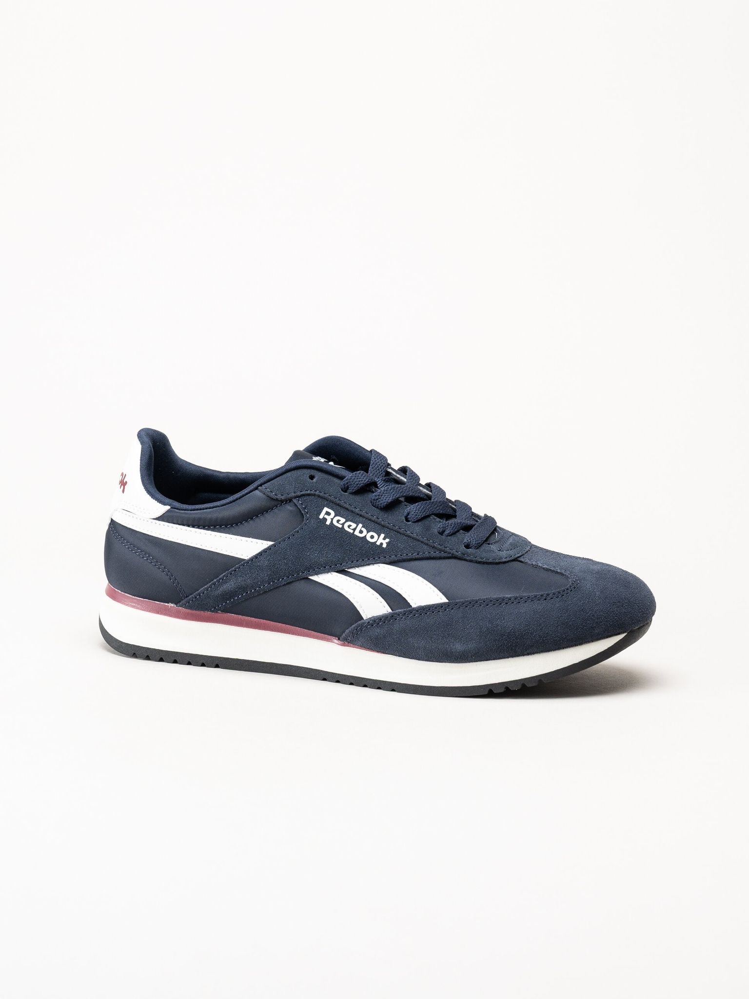 Reebok - World 70 - Mörkblå sneakers i mocka  och textil