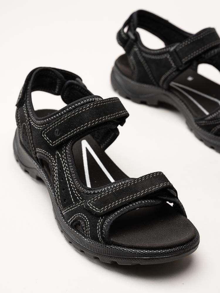 Ecco - Onroads W Sandal - Svarta sportiga sandaler i nubuck