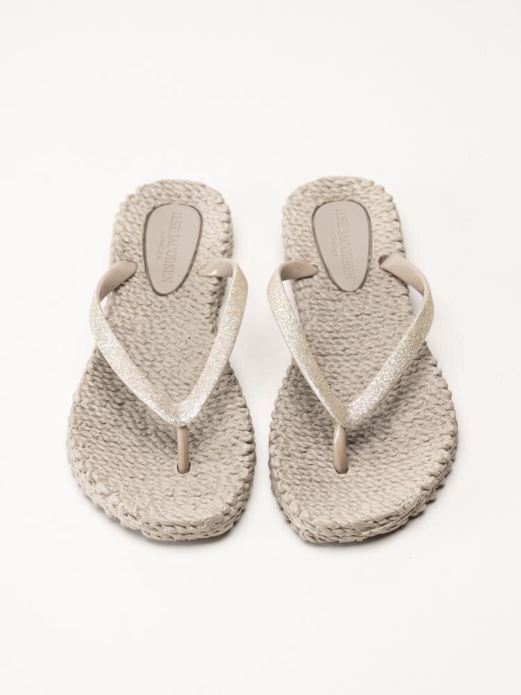 Ilse Jacobsen - Cheerful01 - Beige flip flops med glitter