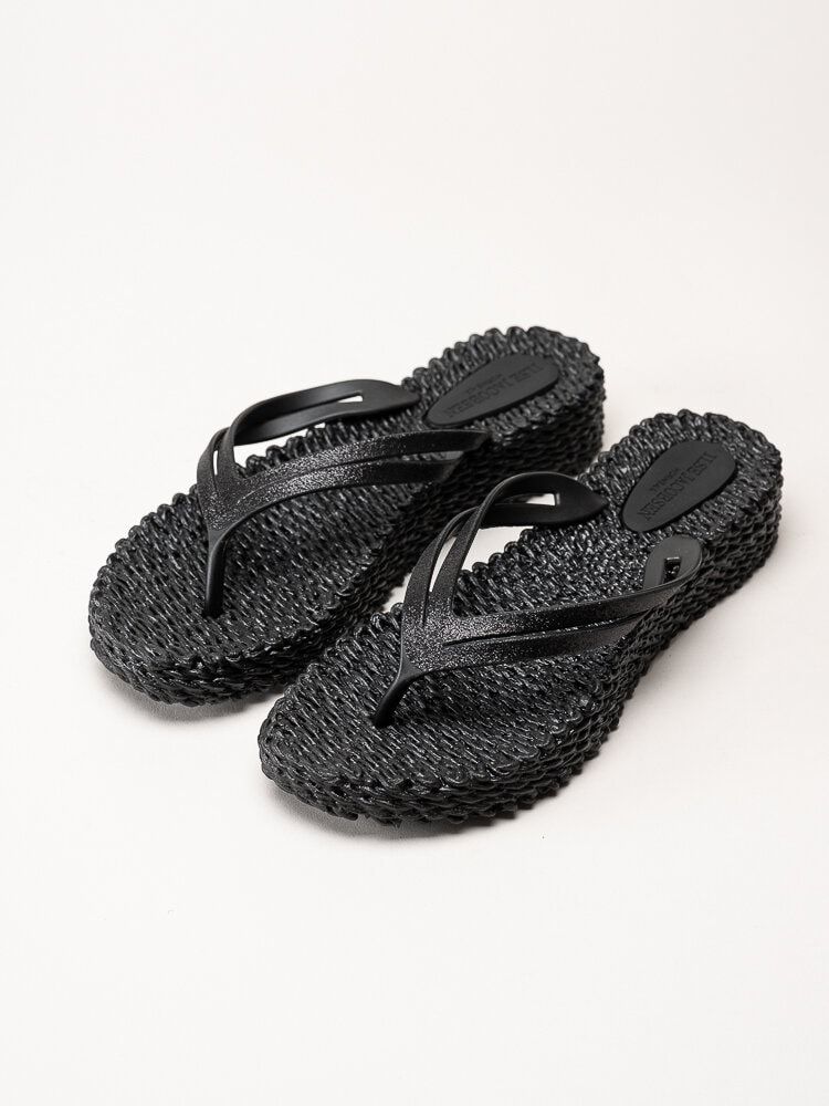 Ilse Jacobsen - Cheerful13 - Svarta flip flops med glitterremmar