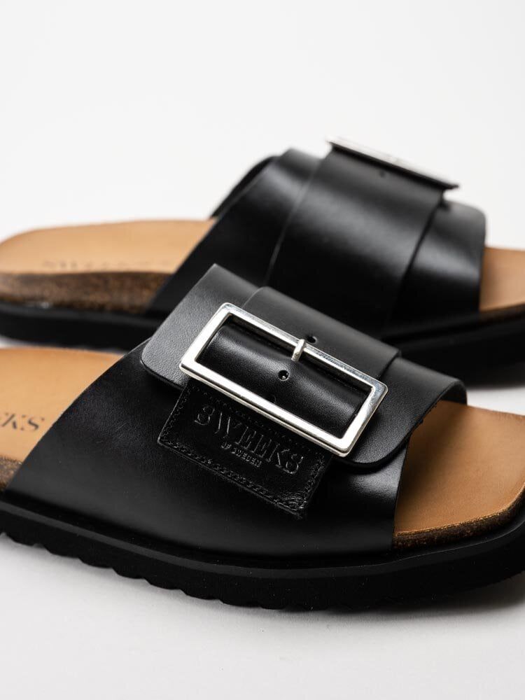 Sweeks - Bodil - Svarta slip in sandaler i skinn