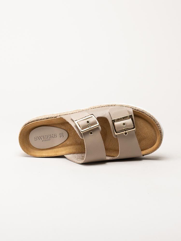 Sweeks - Sonja - Beige slip in sandaler i skinn