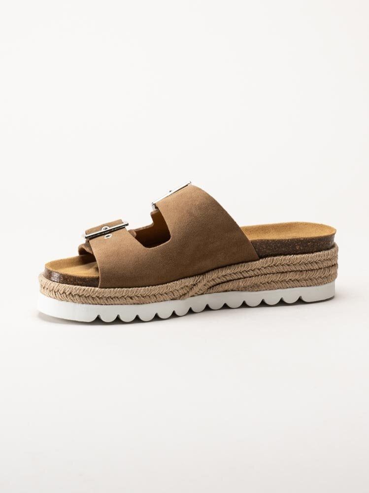 Sweeks - Sonja - Bruna slip in sandaler i mocka