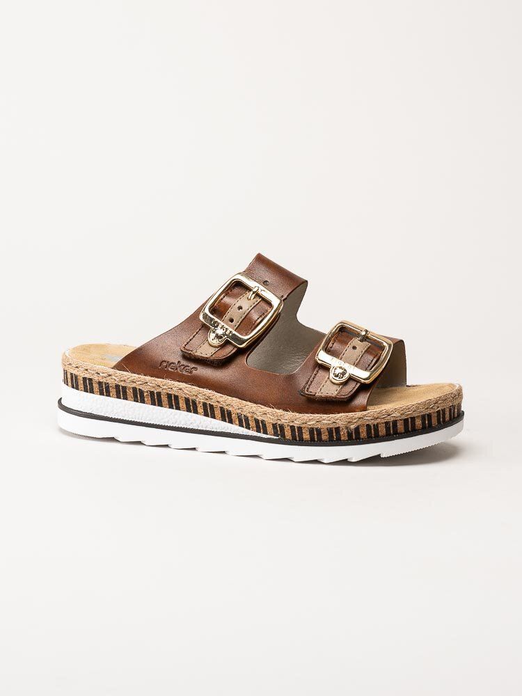 Rieker - Bruna slip in sandaler i skinn