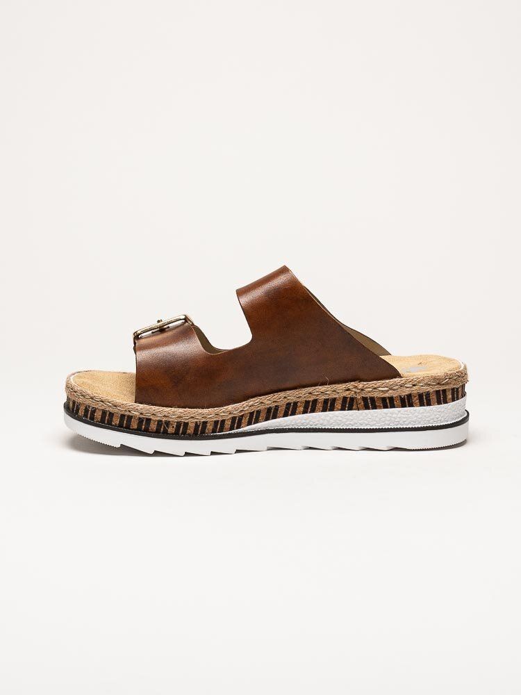 Rieker - Bruna slip in sandaler i skinn