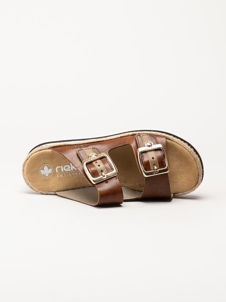 Rieker - Bruna slip in sandaler i skinn