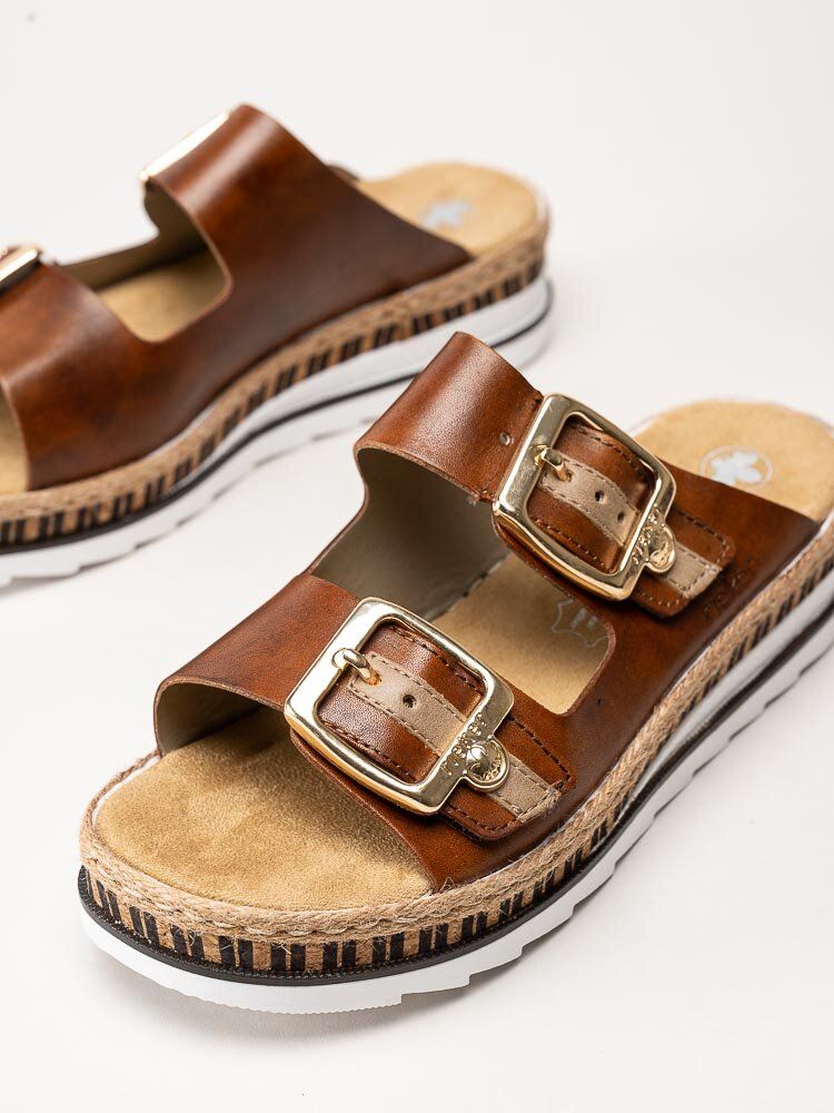 Rieker - Bruna slip in sandaler i skinn