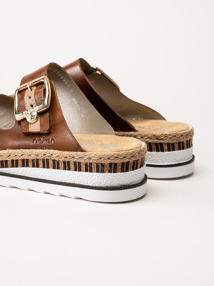 Rieker - Bruna slip in sandaler i skinn
